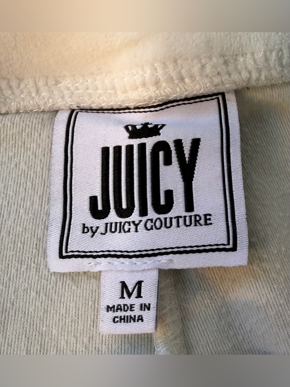 SZ M Juicy Couture Cream Colored Track Pants - Picture 12 of 12